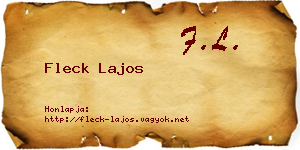 Fleck Lajos névjegykártya